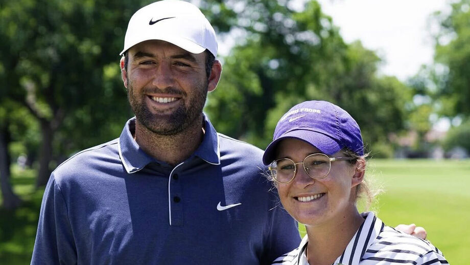 Sofia Barroso Sá aqui ao lado do n.º 1 mundial,  Scottie Scheffler