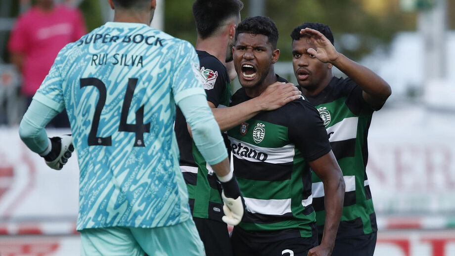 Matheus Reis reage durante a final da Taça de Portugal, frente ao Benfica