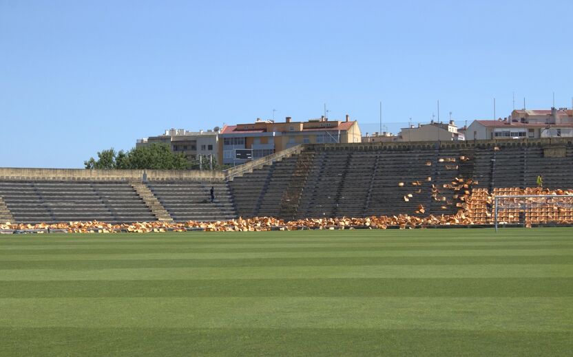 Estádio  do FC Alverca em obras para a 1.ª Liga 2025/26
