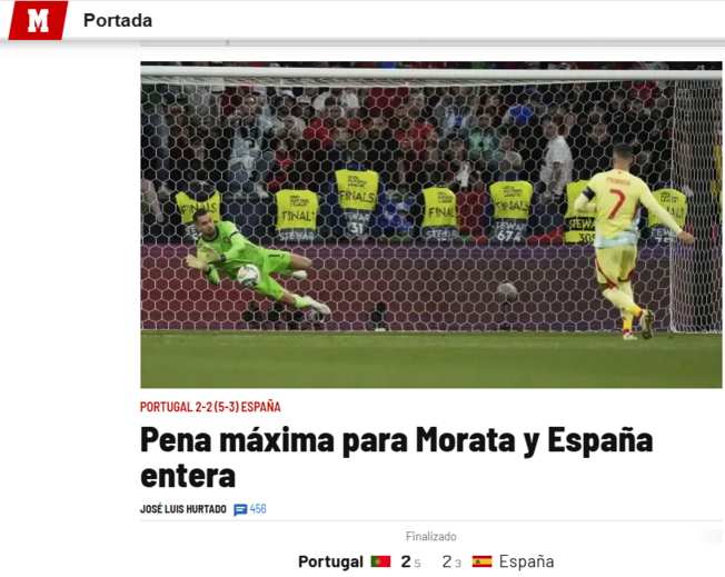 Marca - Pena máxima para Morata e para toda a Espanha