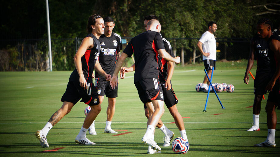 Primeiro treino do Benfica em solo norte-americano