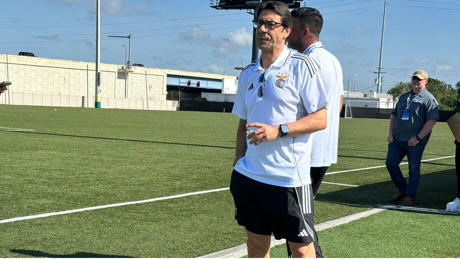 Rui Costa no treino do Benfica nos Estados Unidos