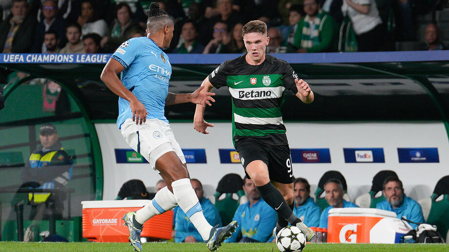 Gyökeres com Manuel Akanji