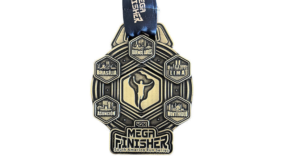 Medalha Mega Finisher, um circuito de corridas nas capitais sul-americanas como Brasilia, Buenos Aires e Lima