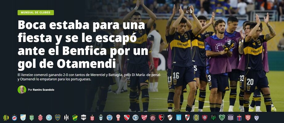 O Boca Juniors-Benfica visto pelo 'Olé'