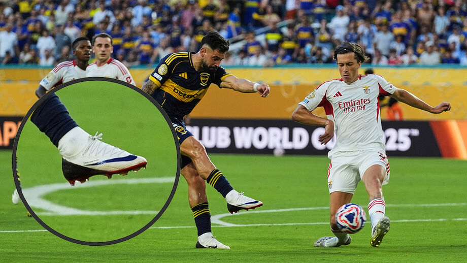 Milton Giménez com chuteiras alteradas para evitar referência ao River Plate