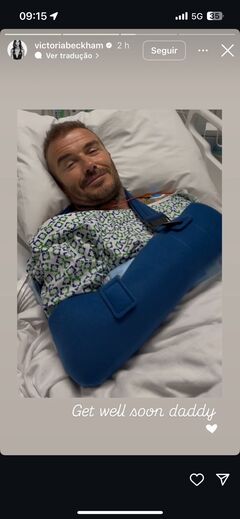 David Beckham recebe mensagem de melhoras após hospitalização