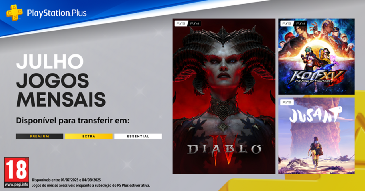 PlayStation Plus oferece Diablo, King of Fighters XV e Jusant em julho