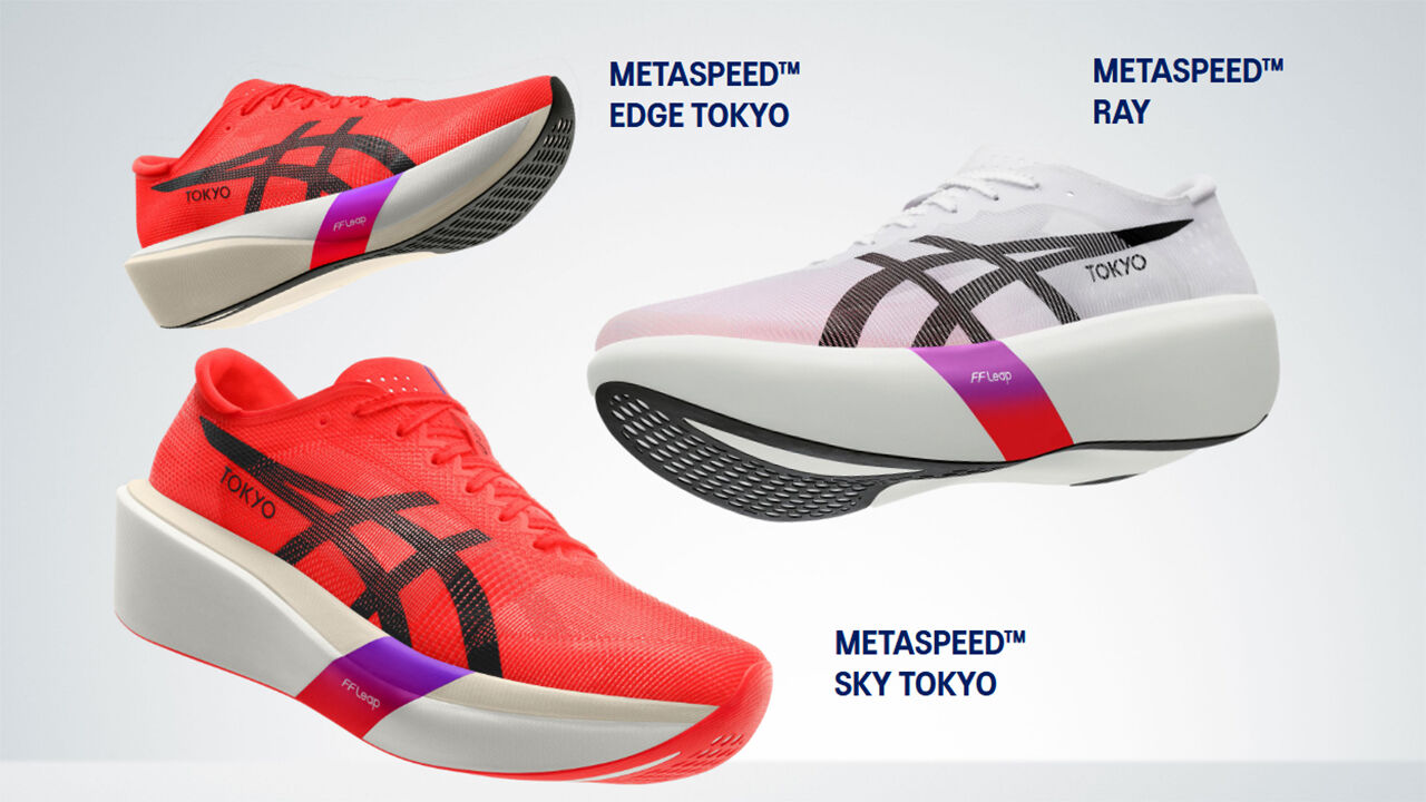 Asics Metaspeed Tokyo lança novos modelos Edge, Sky e Ray.
