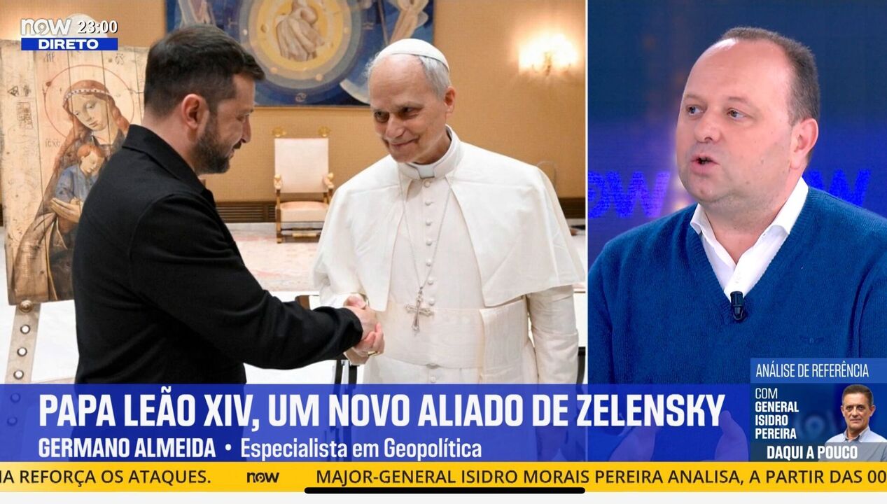 Papa Leão XIV surge como novo aliado de Zelensky num painel televisivo