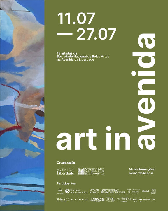 Exposição de 13 artistas da Sociedade Nacional de Belas Artes na Avenida da Liberdade