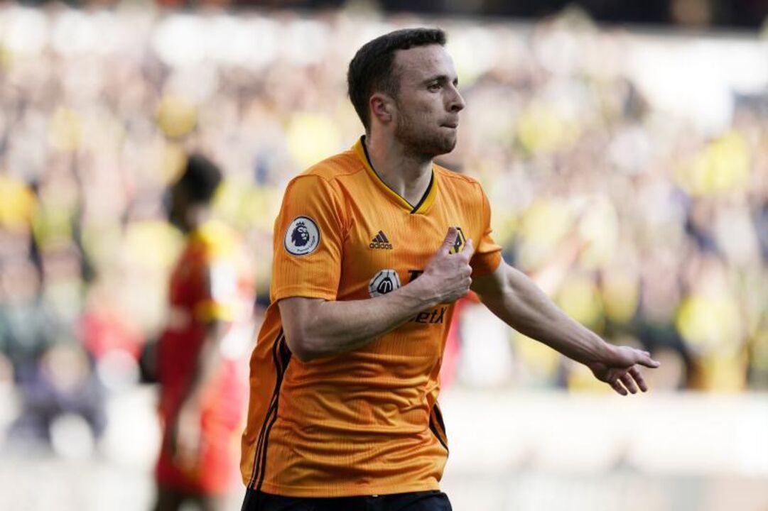 Diogo Jota ao serviço do Wolverhampton em 2020