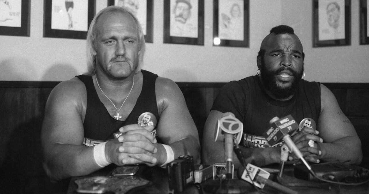 Hulk Hogan e Mr. T em conferência de imprensa 