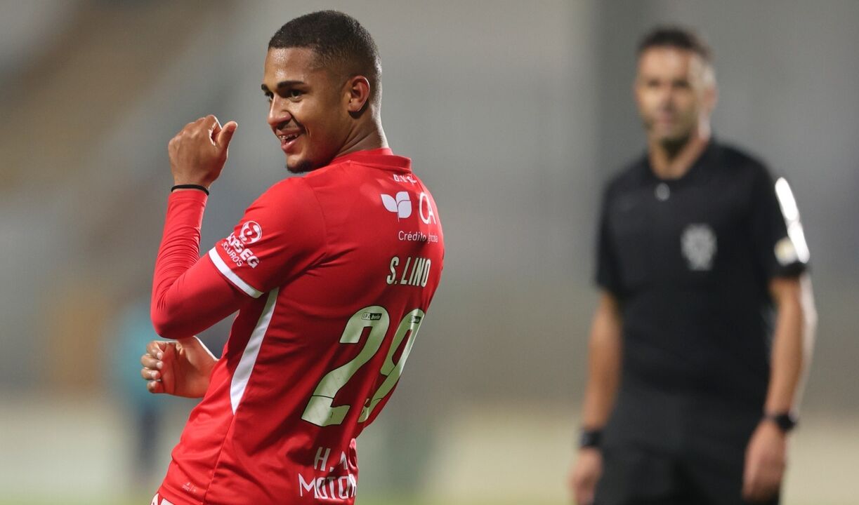 Samuel Lino, reforço do Flamengo, celebrou um momento no Gil Vicente