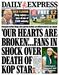 A capa do 'Daily Express' - Avançado do Liverpool, Diogo Jota, e o irmão, mortos num acidente de viação chocante