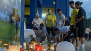 Homenagens a Diogo Jota e André Silva no estádio do Gondomar