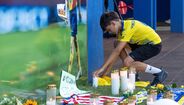 Homenagens a Diogo Jota e André Silva no estádio do Gondomar