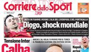 A capa do 'Corriere dello Sport' - Diogo, choque mundial