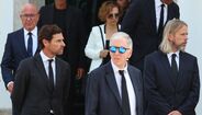 André Villas-Boas e Austin MacPhee, adjunto de Roberto Martínez na Seleção Nacional, à saída da Igreja Matriz de Gondomar