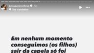 Publicação de Kátia Aveiro no Instagram