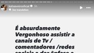 Publicação de Kátia Aveiro no Instagram