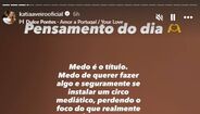 Publicação de Kátia Aveiro no Instagram
