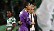 CR7 e Jorge Jesus, após um duelo entre Real Madrid e Sporting em 2016