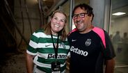 De Rui Borges a Paulinho: Dolores Aveiro com sorriso 'de orelha a orelha' junto à comitiva do Sporting