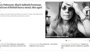 Morreu Ozzy Osbourne, vocalista dos Black Sabbath