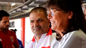 Cristóvão Carvalho com Ana Oliveira, diretora do atletismo do Benfica