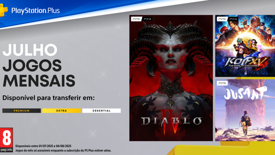 PlayStation Plus oferece Diablo, King of Fighters XV e Jusant 