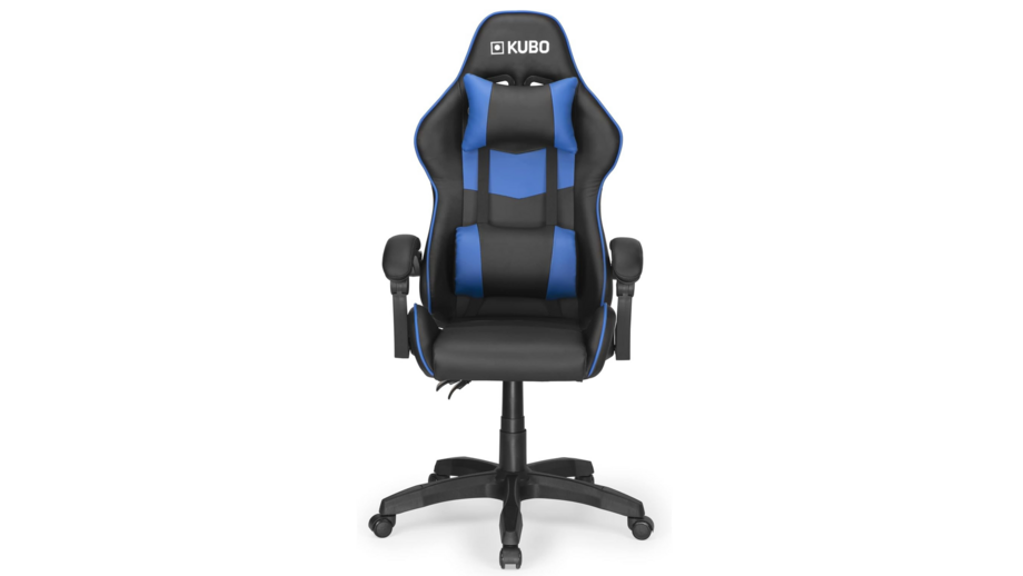Cadeira gaming preta e azul da marca KUBO para conforto