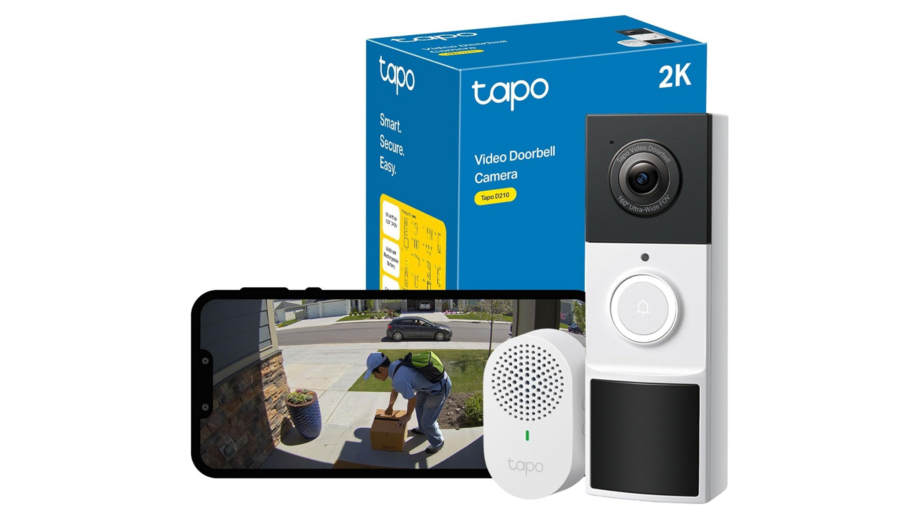Câmara de vídeo Tapo D210 para campainha com imagem de entrega à porta