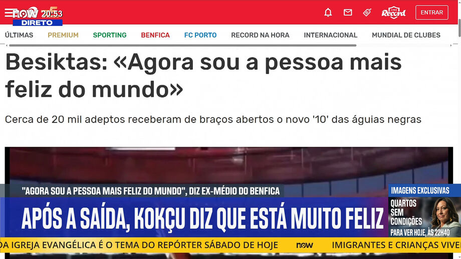 Jornalista de Record analisa transferência do médio e as declarações na apresentação no Besiktas 