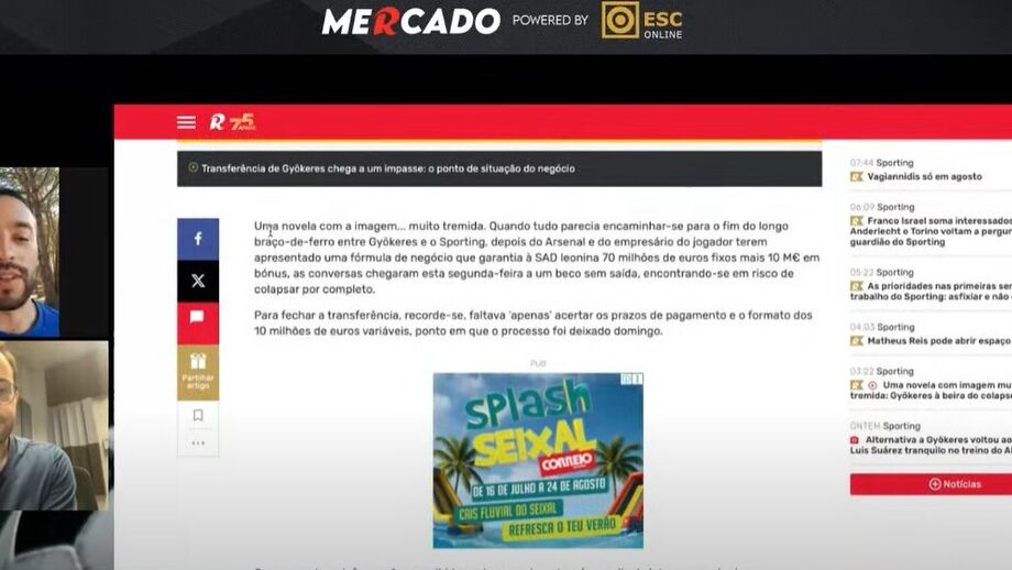 Transmissão em direto