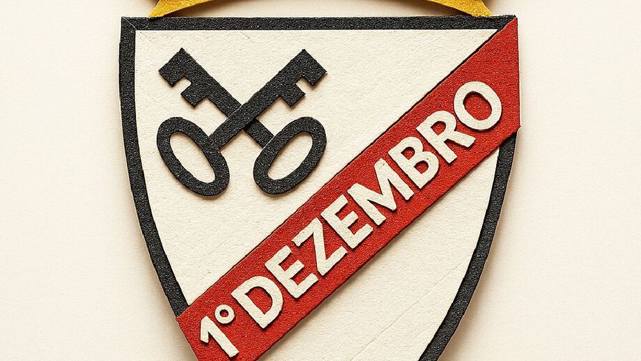 Escudo comemorativo do 1º de dezembro, data da Restauração da Independência de Portugal