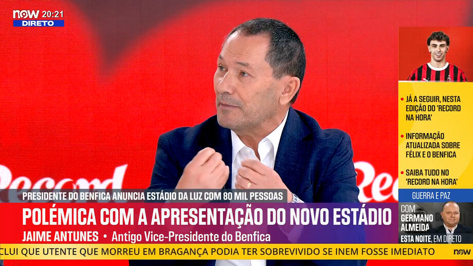 Ex-dirigente do Benfica foi convidado especial do Record na Hora