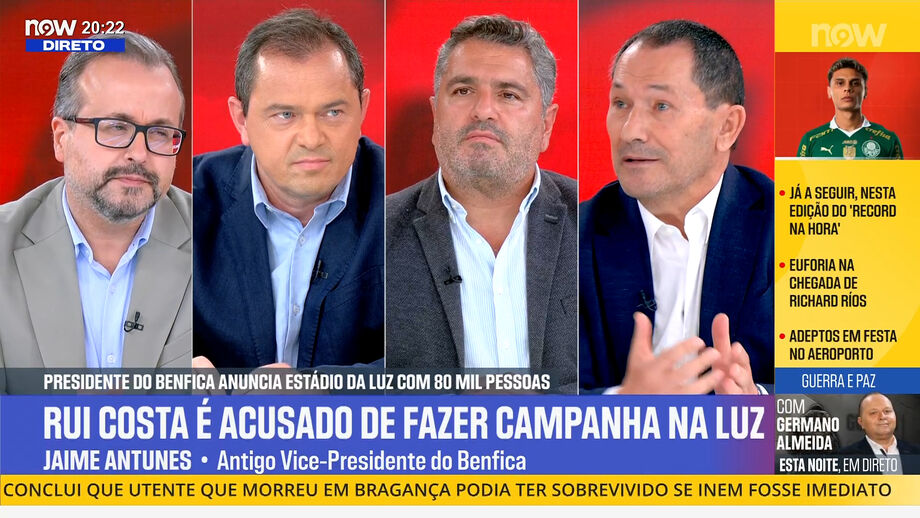 Antigo-vice-presidente do Benfica foi convidado especial do Record na Hora