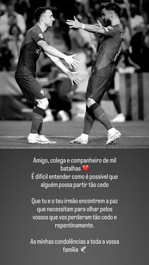 Bruno Fernandes deixou mensagem nas redes sociais 