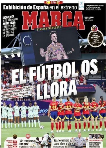 A capa da 'Marca' - O futebol chora por eles