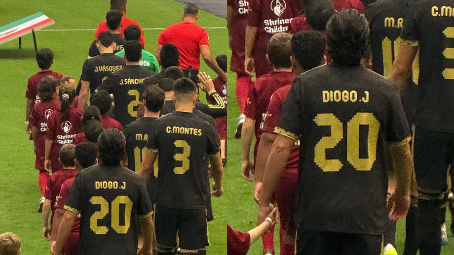 Avançado mexicano entrou em campo com a camisola 20, com o nome 'Diogo J.'