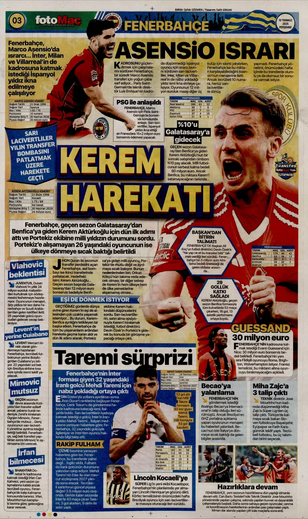 Fenerbahçe quer Kerem Aktürkoğlu, segundo a imprensa turca