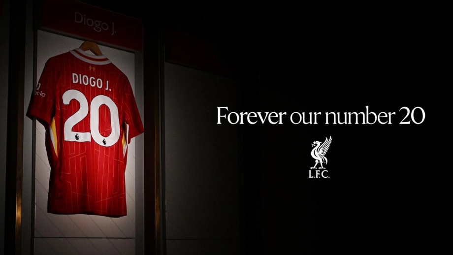 Liverpool homenageia Diogo Jota: camisola 20 retirada em todos os escalões do clube