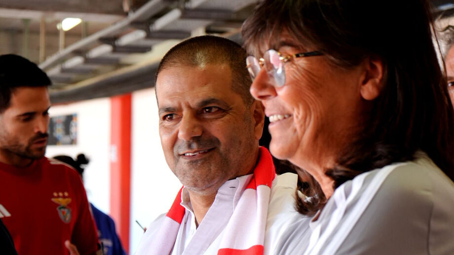 Cristóvão Carvalho com Ana Oliveira, diretora do atletismo do Benfica