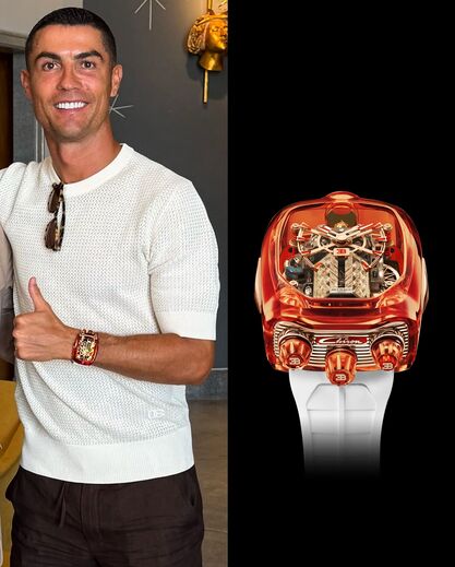 Cristiano Ronaldo exibe relógio Bugatti Chiron Tourbillon Sapphire Crystal