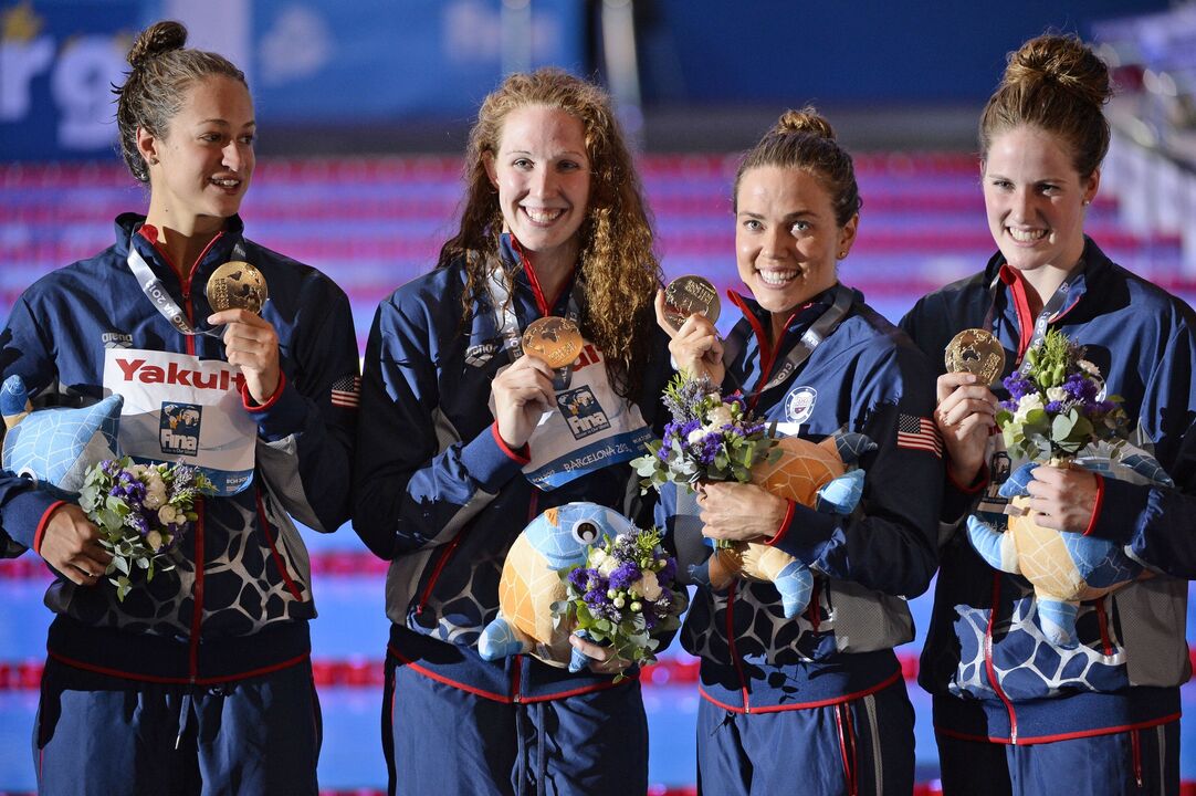 Nadadoras dos EUA celebram pódios no Campeonato Mundial de Barcelona 2013