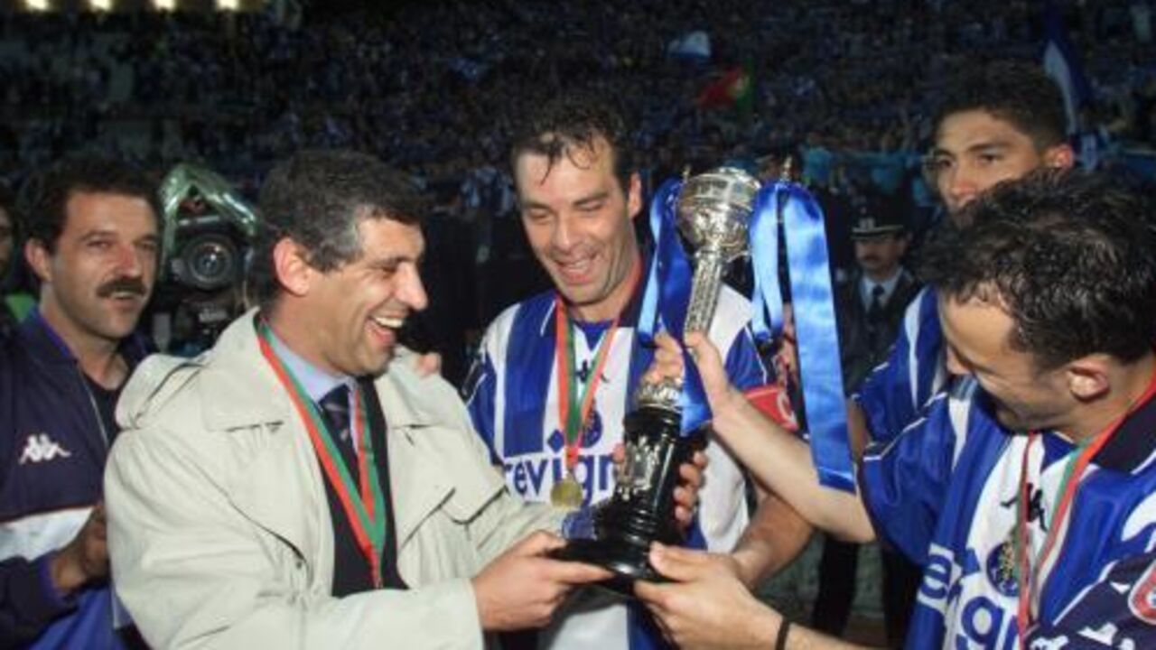 Fernando Santos e Jorge Costa na finalíssima da Taça de Portugal em maio de 2000