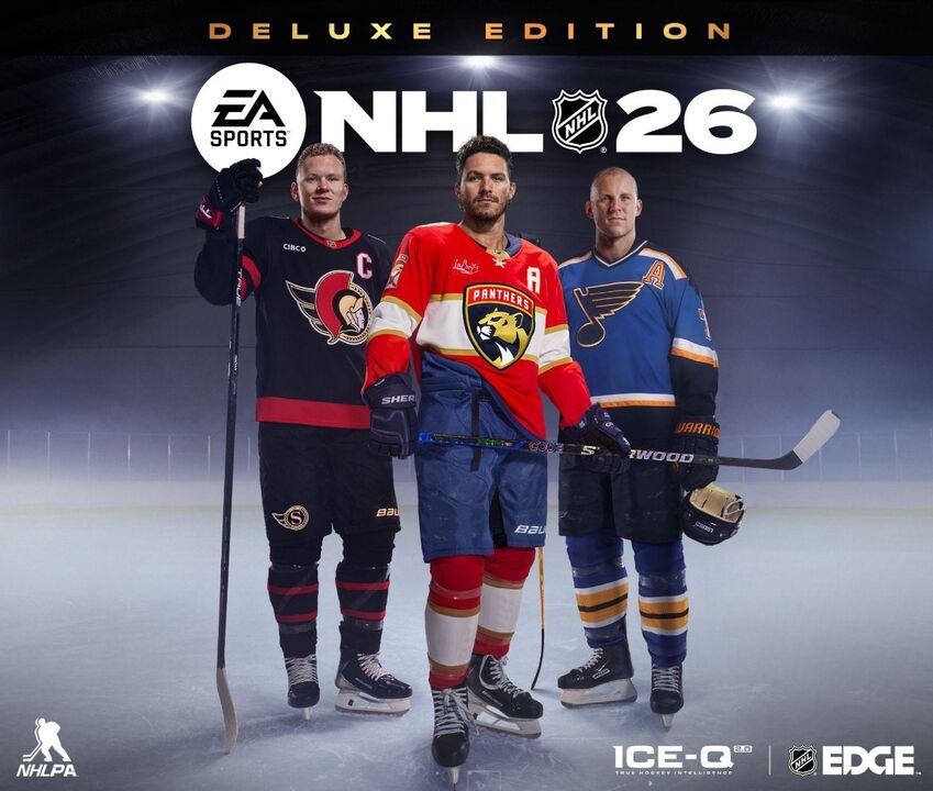 Imagem promocional da edição Deluxe do jogo NHL 26 da EA Sports