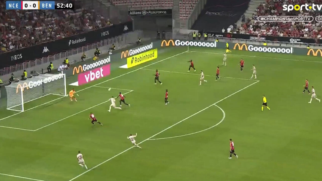 Ivanovic marca no primeiro jogo pelo Benfica contra o Nice