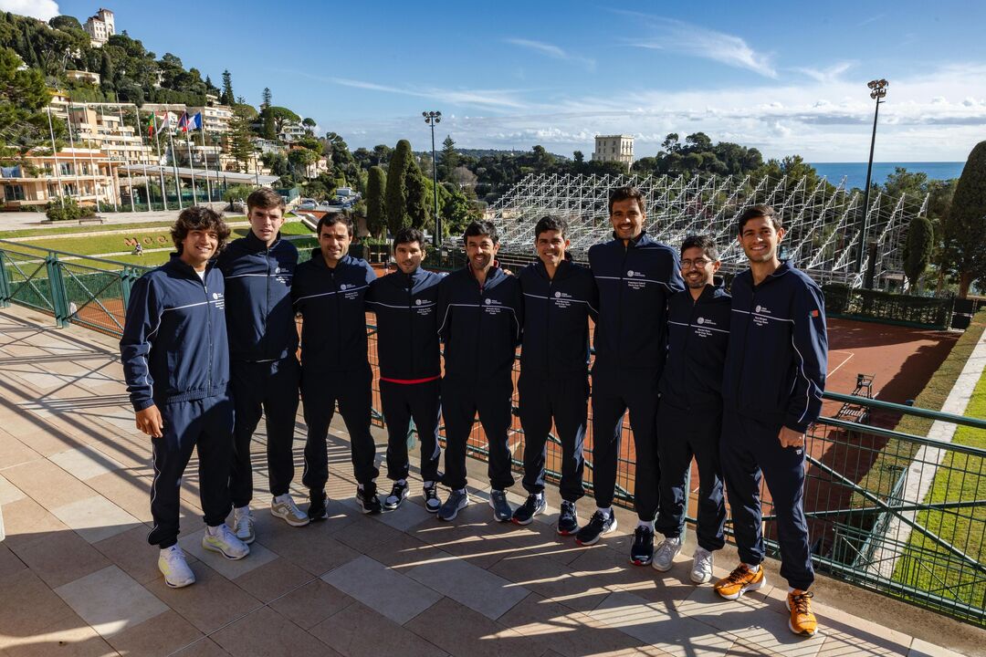 Equipa portuguesa de ténis Davis Cup joga contra o Peru em Lima